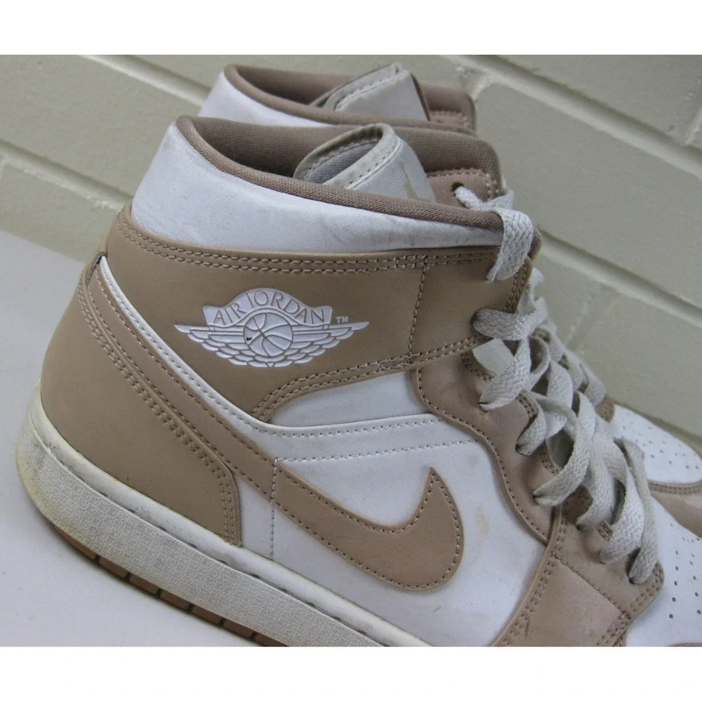 Jordan Air Jordan 1 Mid Men's (12) High Top Sneakers Shoes Tan Gum #554724